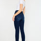 Women's Kancan High Rise Frayed Ankle Skinny Jeans in dark denim.