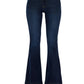 Front view of Kancan High Rise Slim Flare Jeans in dark wash.
