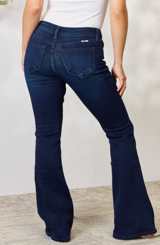 Stylish Kancan mid-rise flare jeans perfect for various occasions.