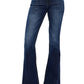 Kancan mid-rise slim flare jeans in dark wash
