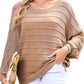 Versatile khaki ribbed sweater for casual wear
