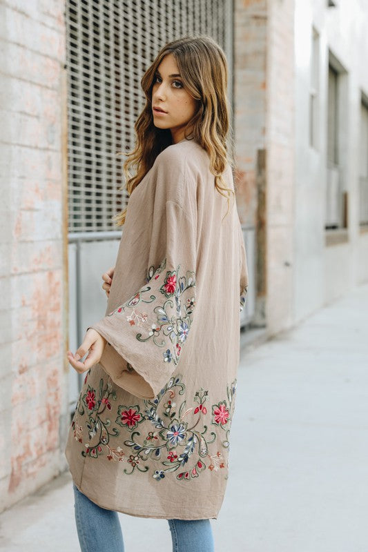 Long Floral Kimono Cardigan - Whimsical Appalachian Boutique