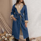 Comfortable fit of lambswool lapel denim coat for casual wear
