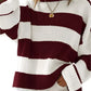 Bold Striped Ribbed Drop Shoulder Sweater