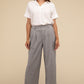 Gray waffle trouser pants with tailored fit
