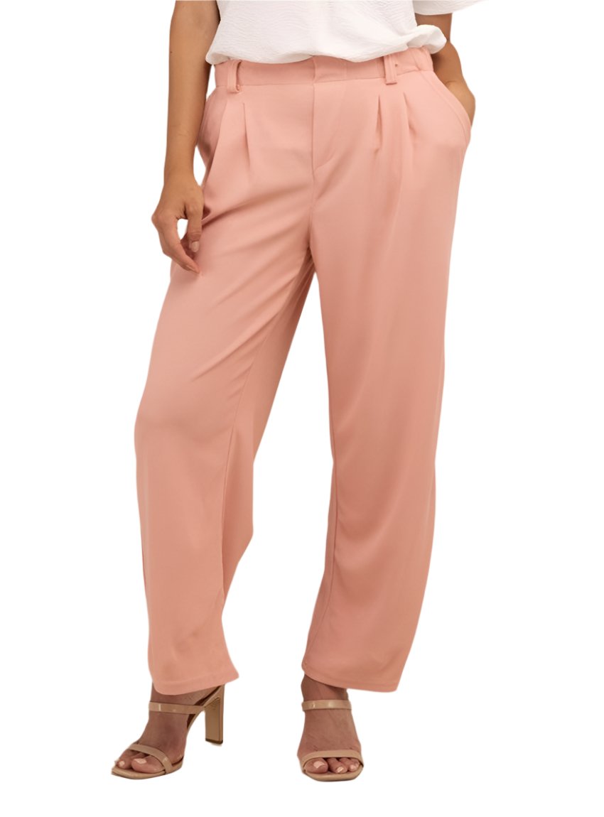 Pink waffle trouser pants with tailored fit
