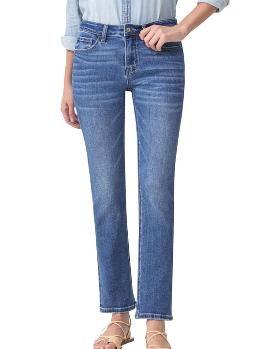 Lovervet Maggie mid-rise slim ankle straight jeans with a modern design.