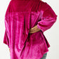 Relaxed-fit magenta velvet blouse 