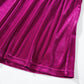 Short-sleeve magenta velvet dress designed for weddings or casual outings
