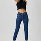 Embellished Mid Rise Crop Skinny Leg RISEN Jeans