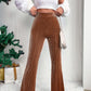 Comfortable and stretchy mocha corduroy pants for all-day wear.
