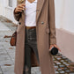 Durable mocha polyester overcoat perfect for fall and winter wear.
