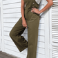 Durable polyester olive overalls with sleek design
