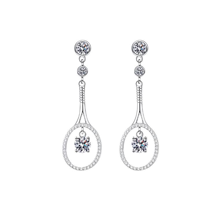 1 carat moissanite drop earrings in sterling silver
