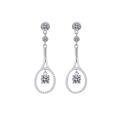 1 carat moissanite drop earrings in sterling silver
