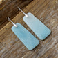 Silver earrings with natural stone and geometric shape
