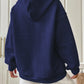 cozy and casual navy waffle knit hoodie for women
