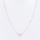 Sparkling Cubic Zirconia Bow Necklace - Rhodium Finish