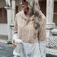 Stylish beige sherpa top ideal for casual outings or lounging.
