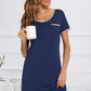 Contrast Trim Pocketed Round Neck Nightgown