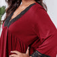 Plus Size Lace Detail V-Neck Lounge Dress - Whimsical Appalachian Boutique