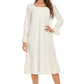 Long Sleeve Ruffle Hem Night Dress - Whimsical Appalachian Boutique