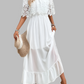 Ruffle Hem Lace Off Shoulder Whimsical White Dress - Appalachian Boutique