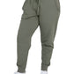 Plus-size ankle-length olive jogger pants with a relaxed silhouette.





