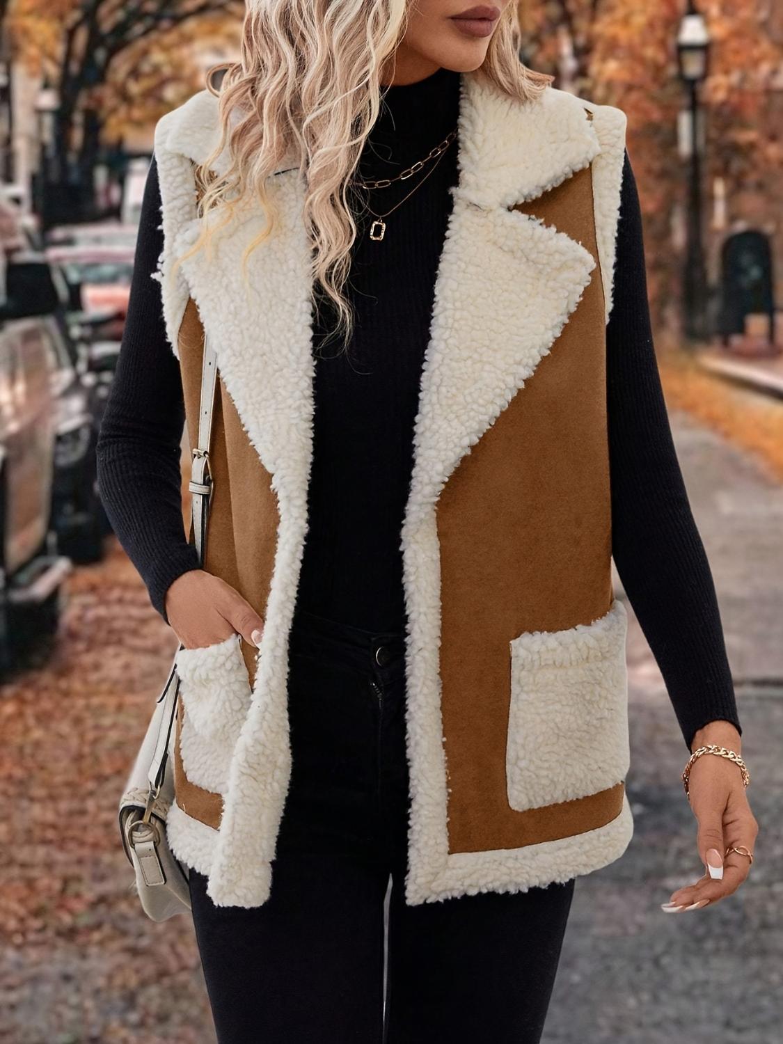 Open Front Sherpa Vest Coat | Boho Aesthetic | Appalachian Style