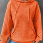 cozy orange waffle knit hoodie with kangaroo pocket
