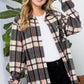 Oversized women’s plaid shacket with button-up front
