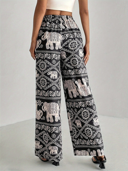 Statement Pants – Bold Elephant Print for a Standout Look