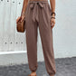 Boho Chic High Waist Drawstring Pants with Pockets