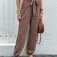 Boho Chic High Waist Drawstring Pants with Pockets