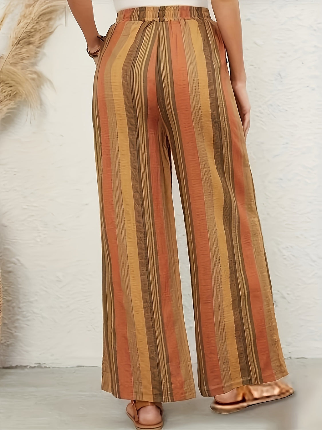 Striped Wide Leg Drawstring Pants - Whimsical Appalachian Boutique