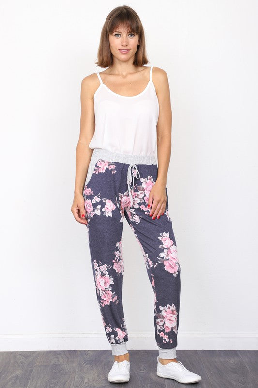 Plus Size Women’s Floral Sweatpants - Whimsical Appalachian Boutique