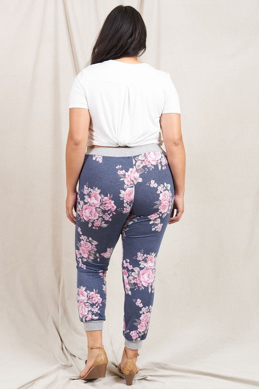 Plus Size Women’s Floral Sweatpants - Whimsical Appalachian Boutique