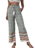 Bohemian Print Ethnic Wide Leg Pants