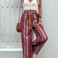 Striped High Waist Wide Leg Pants - Whimsical Appalachian Boutique