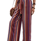 Striped High Waist Wide Leg Pants - Whimsical Appalachian Boutique