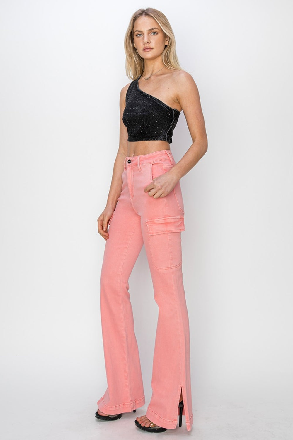 Stylish pink bootcut jeans by RISEN, perfect for casual wear