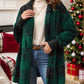 Dark green plaid jacket with hood, warm and casual, side view
