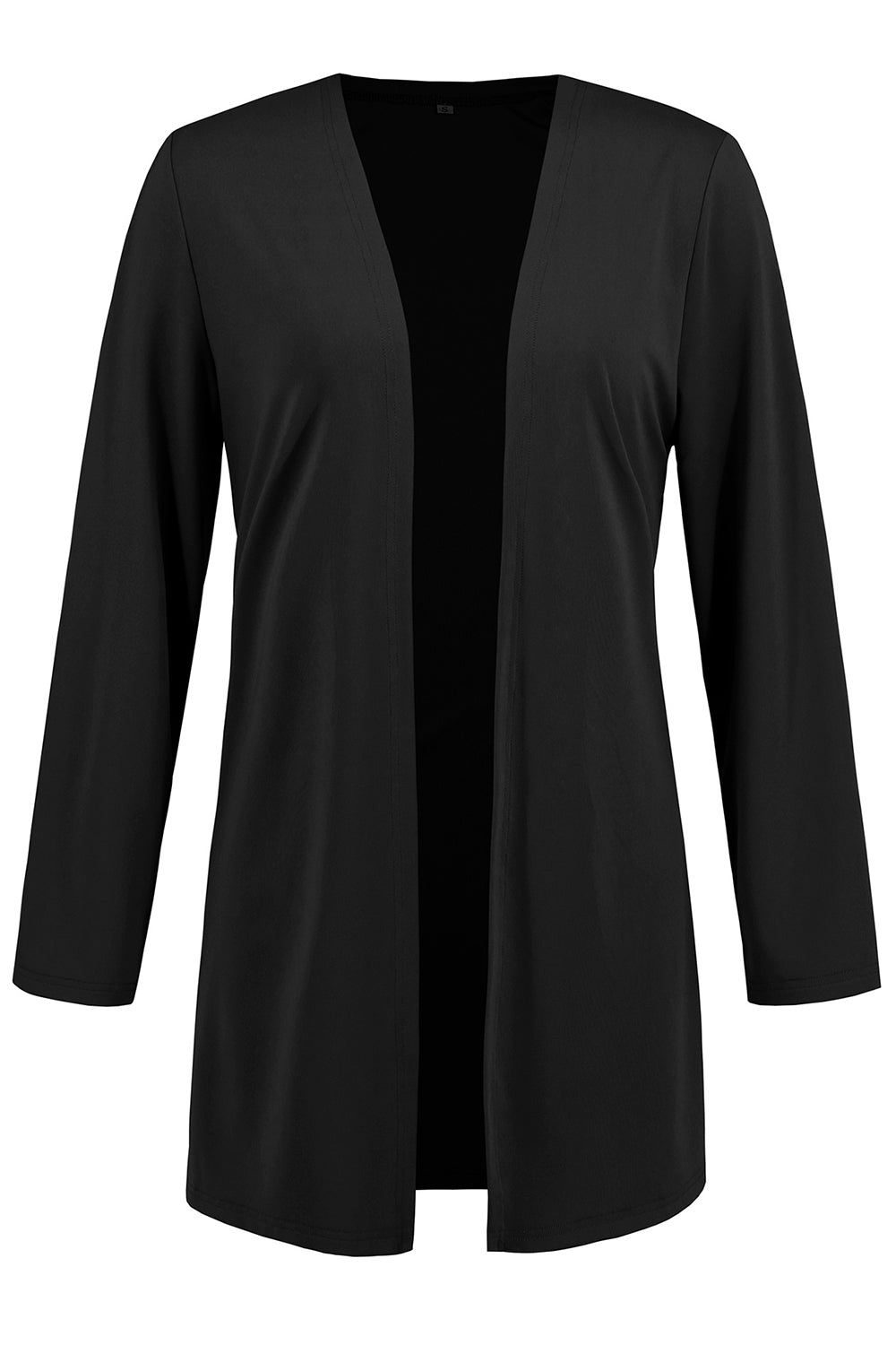 Woman wearing a black 3-piece pant suit, ideal for formal or casual settings - available in plus sizes
