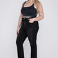 Trendy black plus-size flare jeans