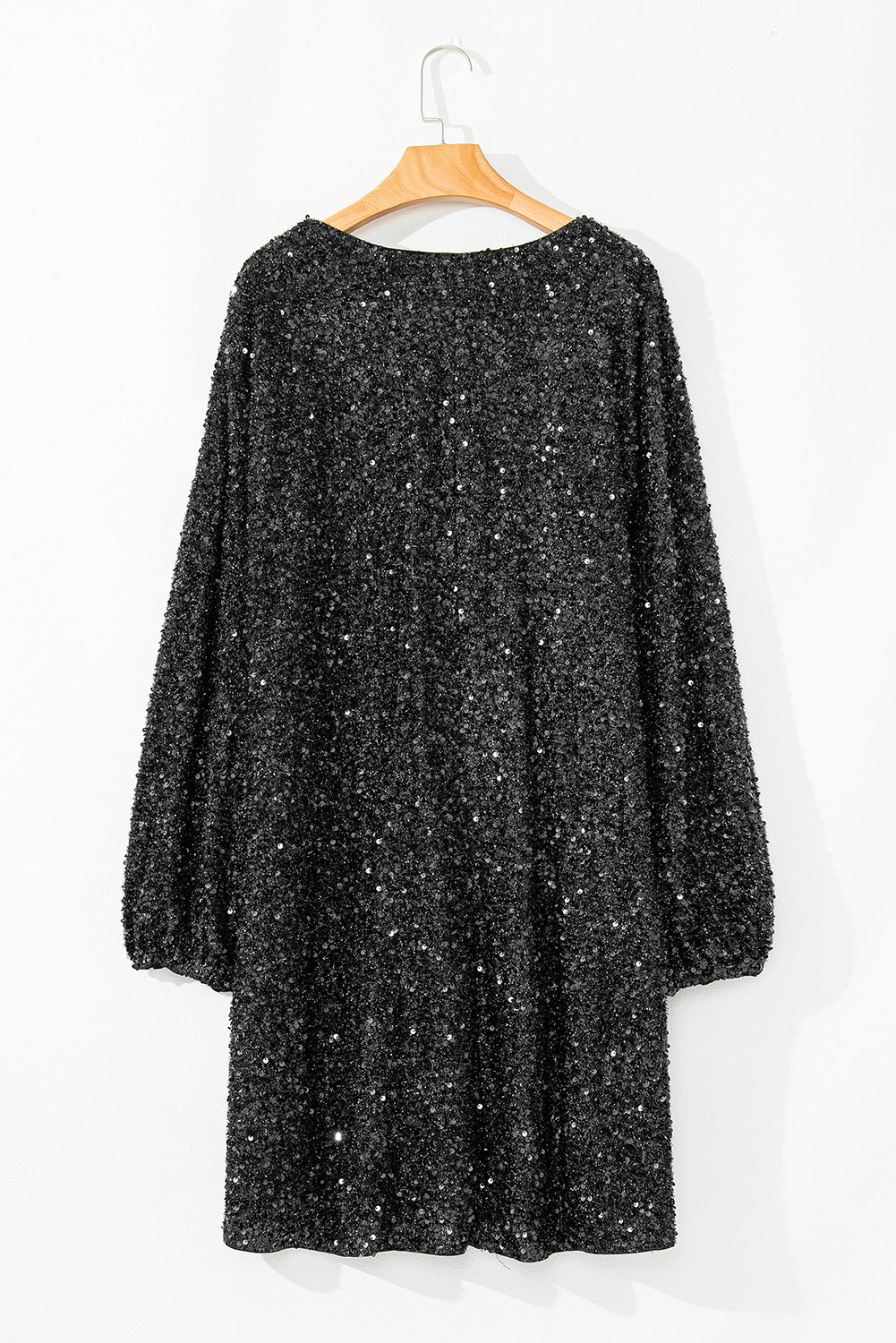 Plus-size black sequin dress ideal for special events
