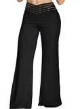 Black plus size V-waistband bootcut pants
