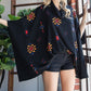 Aztec Print Cowl Neck Oversized Poncho