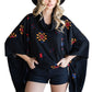 Aztec Print Cowl Neck Oversized Poncho