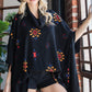 Aztec Print Cowl Neck Oversized Poncho