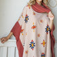 Aztec Print Cowl Neck Oversized Poncho